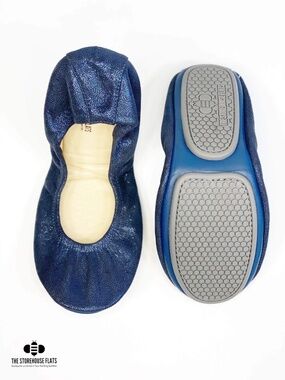 Size 8 Midnight Wilderness Blue Storehouse Flats